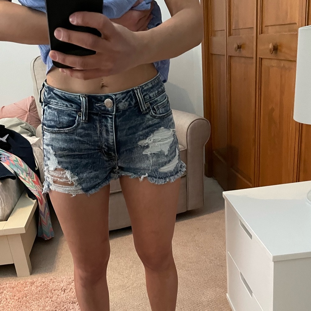 American eagle high rise jean shorts